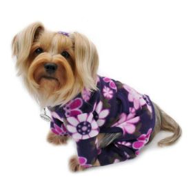 Midnight Garden Fleece Turtleneck Pajamas - Violet (size 6: XSmall)