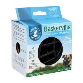 Baskerville Ultra Muzzle for Dogs (size 6: Size 2 - Dogs 12-25 lbs - (Nose Circumference 10.5"))