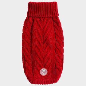 The Chunky and Snuggly GF Pet Chalet Dog Sweater Red One Hundred Percent Acrylic (size 6: 2XS)