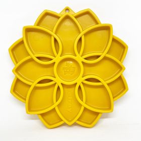 Soda Pup Slow  Eating Mandala Design eTray Enrichment Tray for Dogs (Color: Yellow)