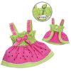 "Watermelon Sundress" by Klippo Pet  with Large D-ring Pink-Lime