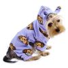 Adorable Silly Monkey Fleece Dog Pajamas/Bodysuit with Hood - Lavender