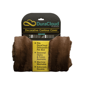 DuraCloud Orthopedic Pet Bed and Crate Pad Contour Cover - Brown (Size-3: X-Small)