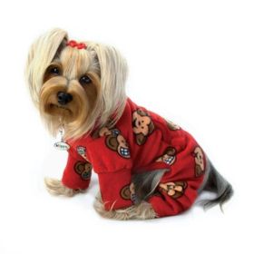 Silly Monkey Fleece Turtleneck Pajamas - Burgundy (size 6: XSmall)