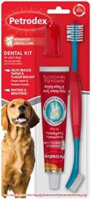 Sentry Petrodex Dental Kit Includes Toothbrush & Finger Brush for Adult Dogs (size-4: 1 Count)