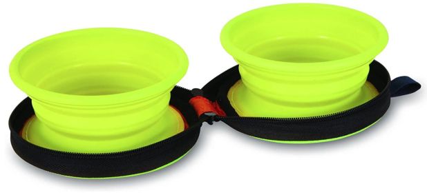 "Pet Collapsible Silicone Travel Duo Bowl" by  Petmate for Both Food and Water (size 6: 1 Count)