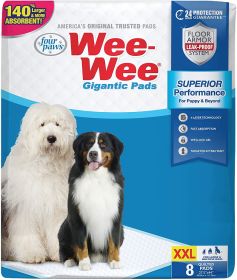 Oversized Four Paws Gigantic Wee Wee Pads Can Be Place Anywhere In The House (size-4: 8 Count)