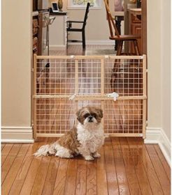 "Wire Mesh Wood Pressure Mount Pet Safety Gate" by Midwest (size 6: 24" tall - 1 count)
