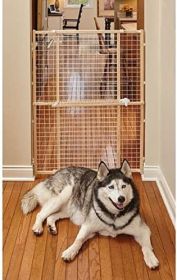 "Wire Mesh Wood Pressure Mount Pet Safety Gate" by Midwest (size 6: 44" tall -1 count)