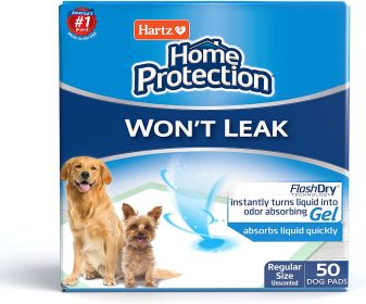 "Dog Training Pads" by Hartz Home Protection Turns Urine Into Harmless Gel (size-4: 50 Count 21" x 21")