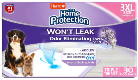 Hartz Home Protection Lavender Scent Odor Eliminating Dog Pads (size-4: 30 Count (36" x 36"))