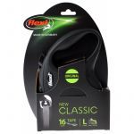 Flexi New Comfort Retractable Tape Leash - Gray (Black 4": Medium - 16" Tape (Pets up to 55 lbs))