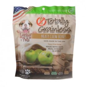Loving Pets Totally Grainless Meaty Chew Bones - Chicken & Apple (size-5: Large - (Dogs 40+ lbs))