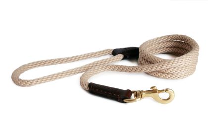 Alvalley Rope and Leather Snap Lead (Color: Beige Line)