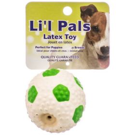 Lil Pals Latex Mini Volleyball for Dogs - 2 Inches in  Diameter Two Colors (Color: Green & White)