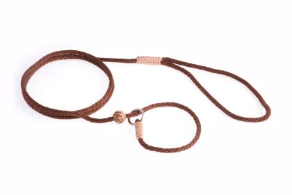 Alvalley Nylon Slip Lead With Stopper Dog (Color: Brown)