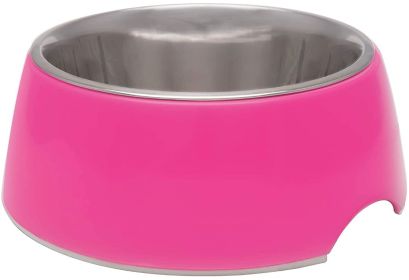 Loving Pets Non Tip Design Hot Pink Retro Bowl No Tip or Spill Design (size-4: X-Small 1 Count)