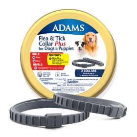 Flea & Tick Collar Plus for Dogs & Puppies Repeals Mosquitoes by Adams (size-4: 4 count ( 2 x 2 ct))