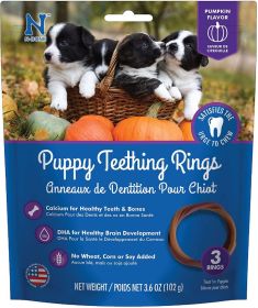 N-Bone Puppy Teething Ring - Pumpkin Flavor (size-5: 3.5" Diameter (3 Pack))