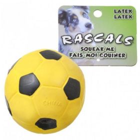 Rascals Latex Soccer Ball for Dogs (Color: Yellow)