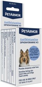 "Dogs Allergy Relief" by PetArmor Antihistamine Medication (size 6: 100 Tablets)