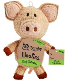 Pig Dog Toy by Spunky Pup Woolies  Helps Fight Boredom (size 6: 3 Count)