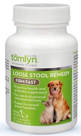 "Pet Firm Fast Loose Stool Remedy Supplement Tablet" by Tomlyn for Dogs and Cats (size 6: 30 Tablets (3 x 10 tabs))