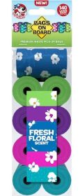 "Dog Leak Proof Floral Scented Waste Pick-Up" by  Bags on Board (size-4: 140 Count)