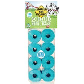 "Dog Scented Refill Pick up Bags" Sturdy by Bags on Board (size-4: 120 count (8 rolls of 15 bags))