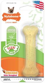 Chew Dog Bone by Nylabone Flexi- Chicken Flavor Reduces Plaque and Tartar (Size-3: 1 count)
