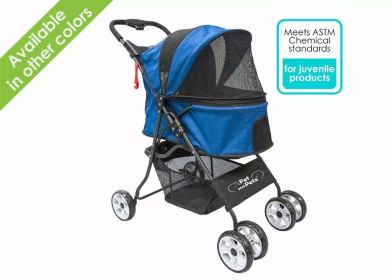 Petique's Medium Light Weight Catalina Pet Stroller Strong Durable Frame (Color: Blue Jay)