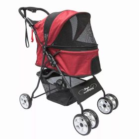 Petique's Medium Light Weight Catalina Pet Stroller Strong Durable Frame (Color: Red Robin)