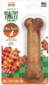 Nylabone Healthy Edibles Wholesome Dog Chews - Bacon Flavor Variety of Sizes (Size-3: Wolf (1 Pack))
