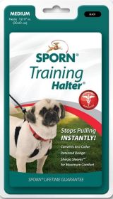 "Training Halter" for Dogs by Sporn Helps Stop Hard Pullers - Black (Size-3: Medium)