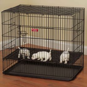 ProSelect Puppy PlayPen with Plastic Pan  Black (Size-3: Small)